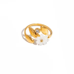 Blooming Goddess – Ρετρό Δαχτυλίδι Λουλούδι 18K