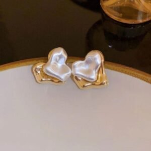 Pearl Melted Hearts – Σκουλαρίκια Καρδιά