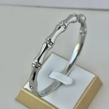 Χειροπέδα Bamboo 925 Silver | Κομψή Επαργυρωμένη Χειροπέδα από Ανοξείδωτο Ατσάλι