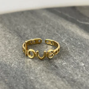 Δαχτυλίδι “Love” – Επιχρυσωμένο με 18Κ Χρυσό