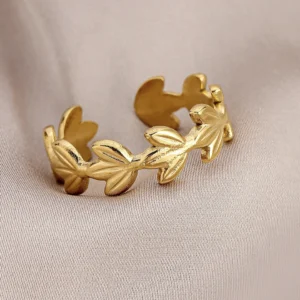 Δαχτυλίδι “Olive Leaf” Επιχρυσωμένο με 18Κ Χρυσό