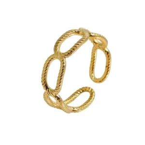 Δαχτυλίδι “Rope Link” – Επιχρυσωμένο με 18Κ Χρυσό