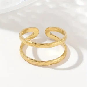 Διπλό επιχρυσωμένο δαχτυλίδι 18Κ