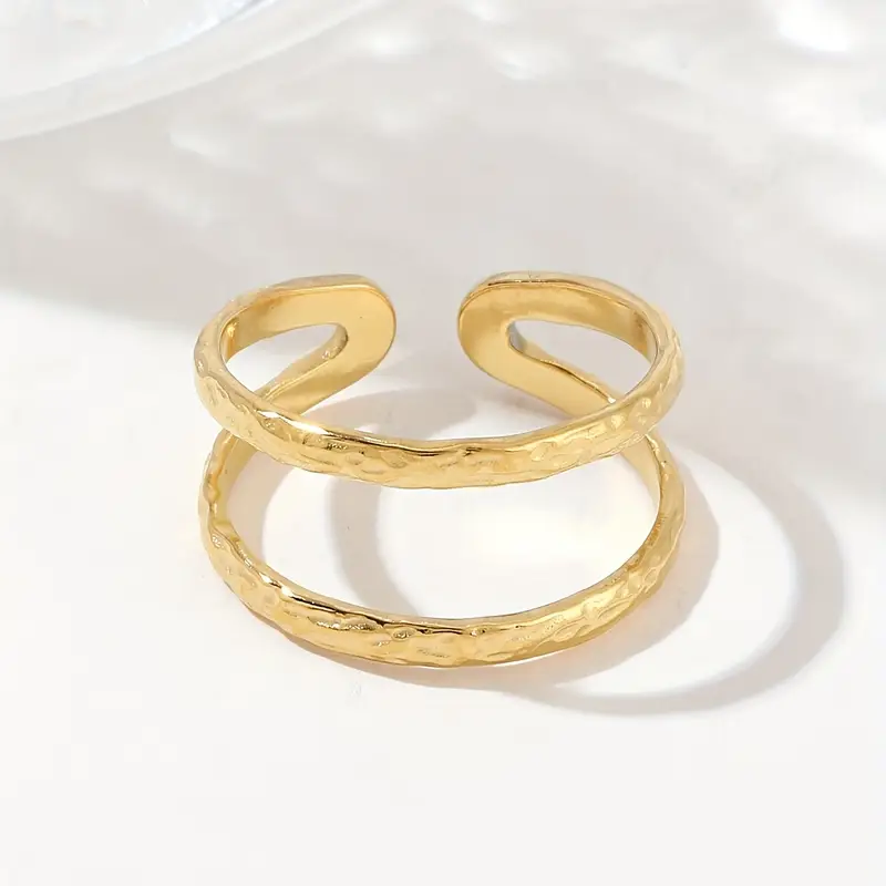 Διπλό επιχρυσωμένο δαχτυλίδι 18Κ