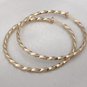 Χρυσοί Κρίκοι Σκουλαρίκια με Στριφτό Σχέδιο