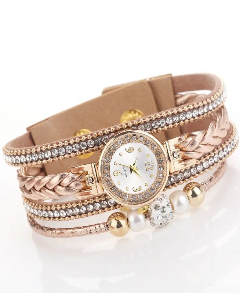 Γυναικείο Ρολόι Βραχιόλι Golden Glow – Επιχρυσωμένο 18Κ με Ζιρκόν - Image 2