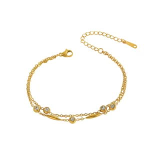 Βραχιόλι Επιχρυσωμένο Ατσάλι 18Κ με Zircon