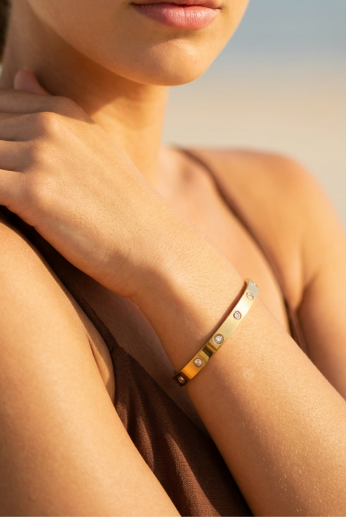 Επιχρυσωμένο Βραχιόλι «Glow Cuff» Χειροπέδα 18Κ