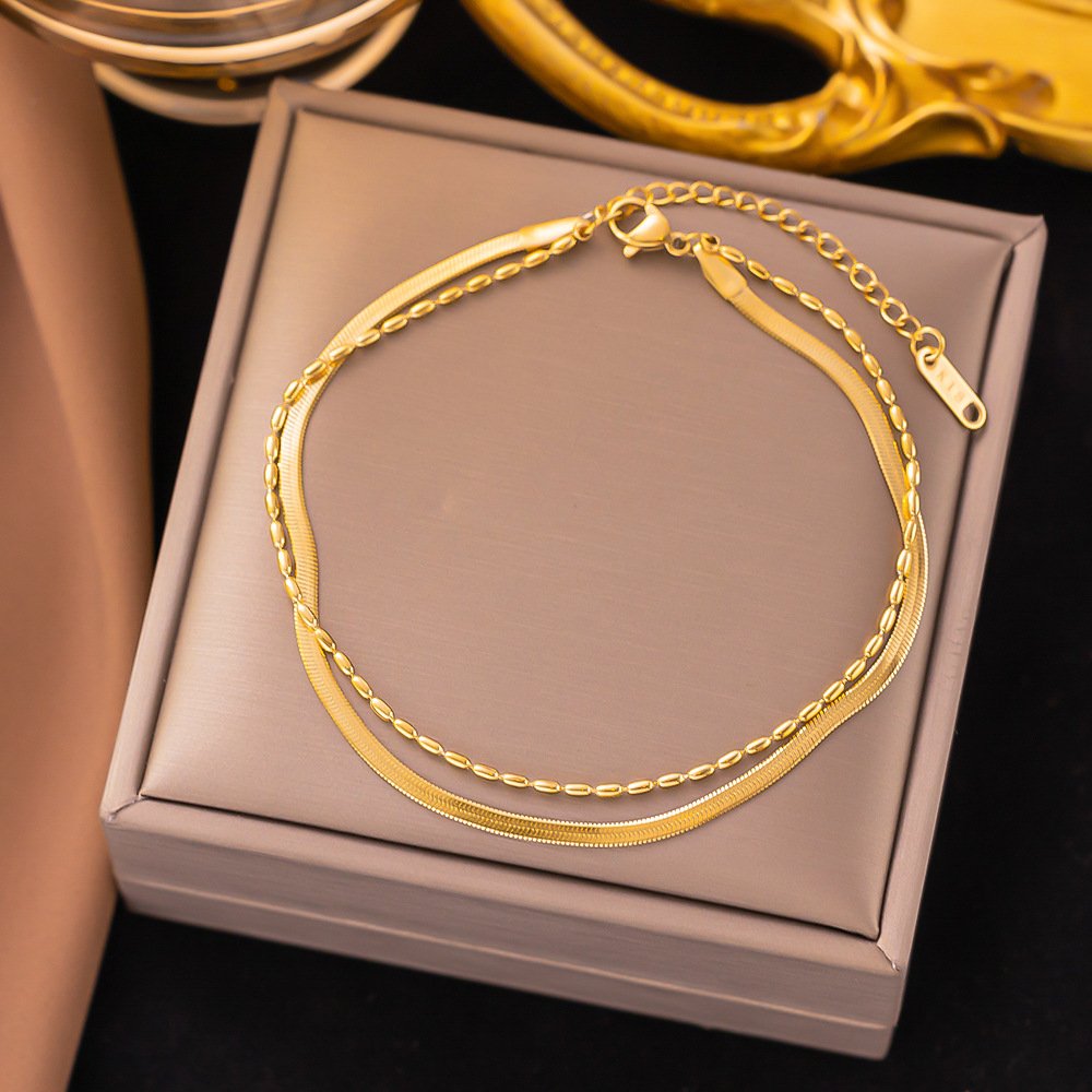 Βραχιόλι Γυναικείο Ατσάλι Τιτανίου 18K Επιχρυσωμένο