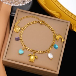 Βραχιόλι Γυναικείο Ατσάλι Τιτανίου 18K Επιχρυσωμένο