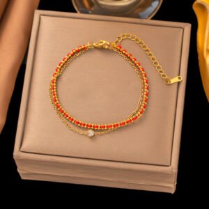 Βραχιόλι Γυναικείο Ατσάλι Τιτανίου 18K Επιχρυσωμένο