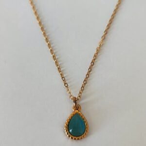 Κολιέ «Teardrop Blue» από Ανοξείδωτο Ατσάλι 18Κ